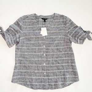 NWT Banana Republic | linen checkered top